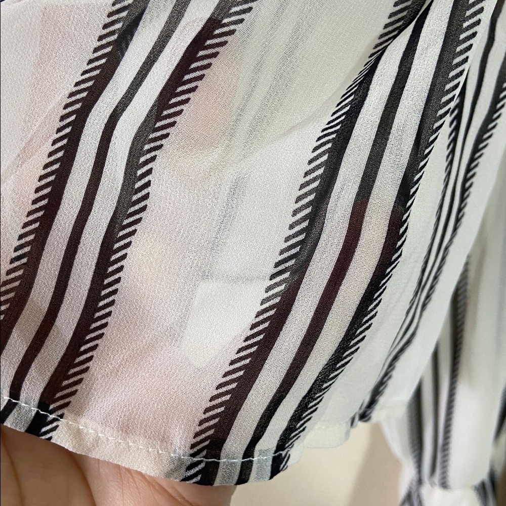 Lily Rose Striped Off Shoulder High Low Dress Ruffle Boho Summer Vacation Large - Picture 8 of 9